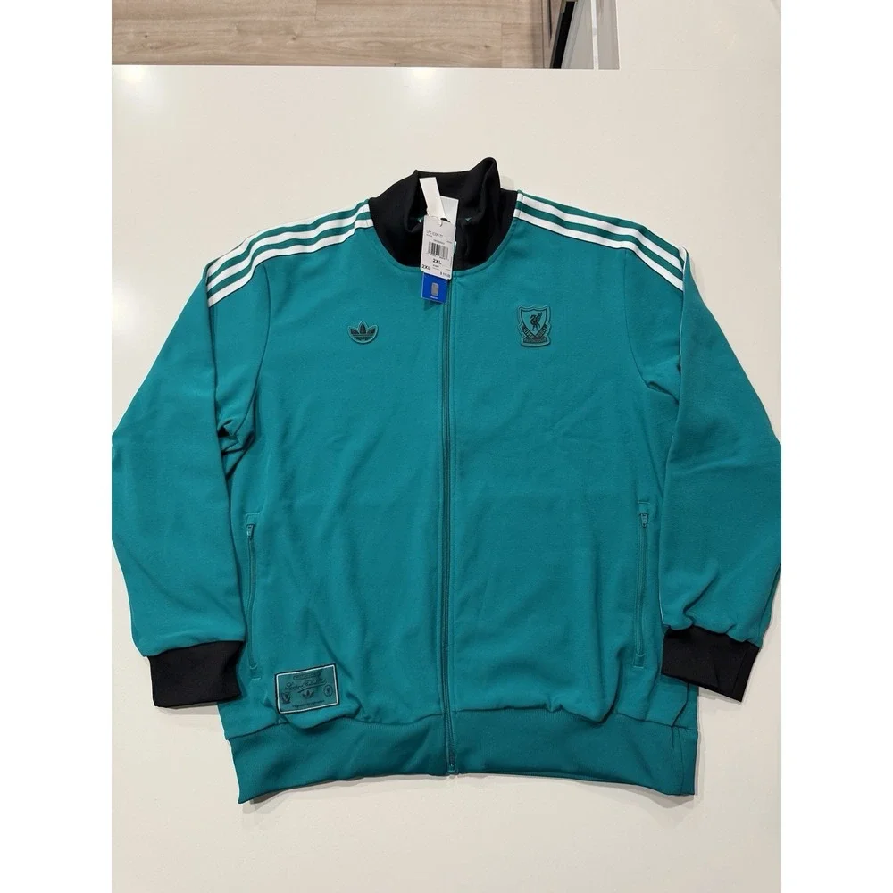 Adidas Liverpool FC Terrace Icons Track Top JW5464 Sea Green Mens 2XL NWT